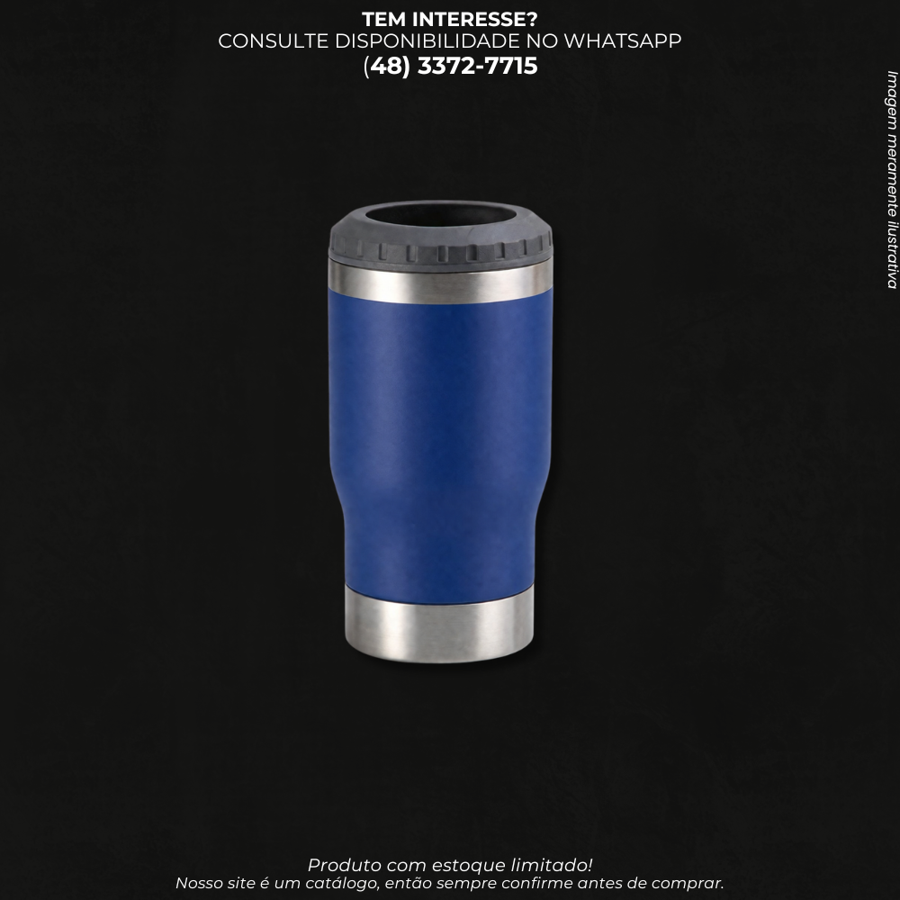 Copo Térmico Porta Long Drink com 2 Tampas em Aço Inox – Parede Dupla
