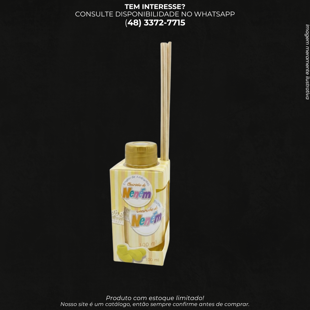 Difusor de Ambiente Cheirinho de Neném 100ml com Varetas - REF 551