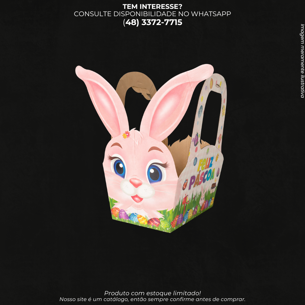 Cestinha de Páscoa Infantil Decorativa com Alça para Presentes