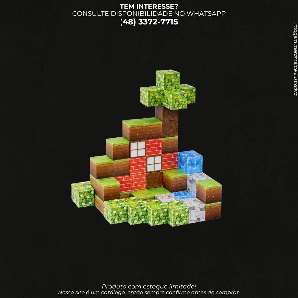 Blocos de Montar Estilo Pixel para Construção Criativa Infantil