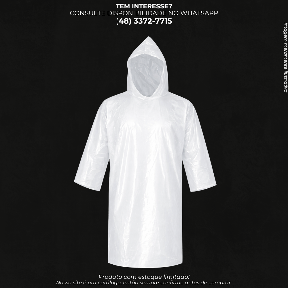 Capa de Chuva Transparente com Capuz para Uso Diário
