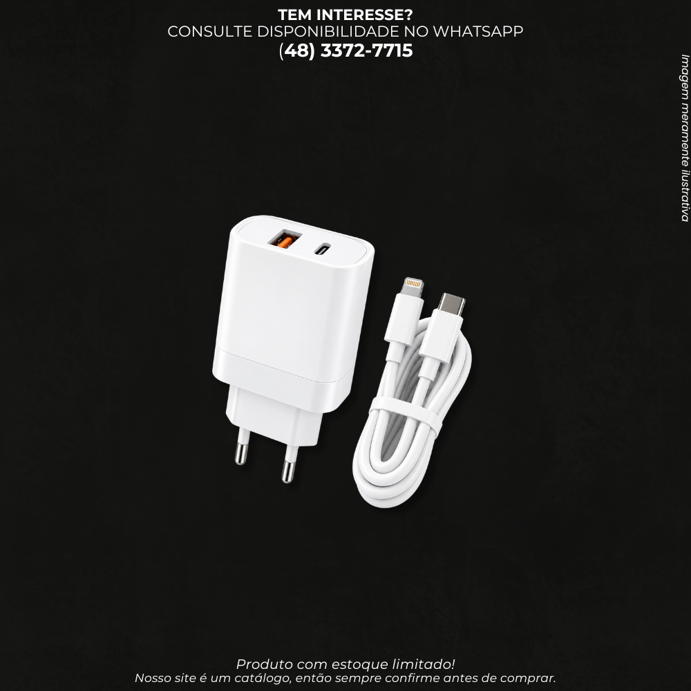Kit Carregador de Parede + Cabo USB-C para Lightning – Carregamento Rápido LE-509-3