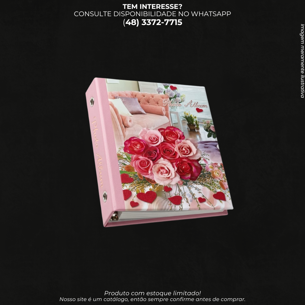Álbum de Fotos Decorativo com Capa Floral – Photo Album 10 CM X 15CM - AX20775-A