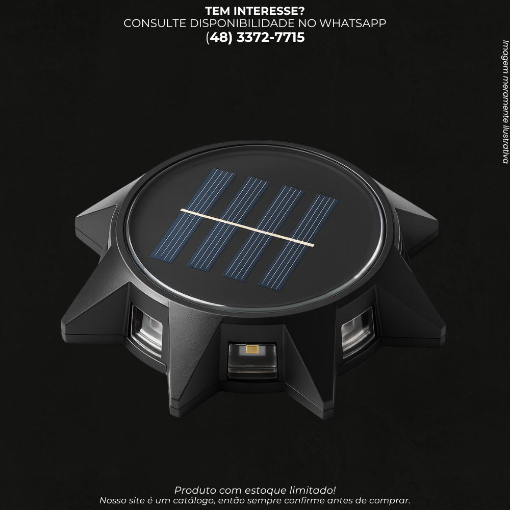 Balizador Solar LED de Piso para Jardim e Caminhos