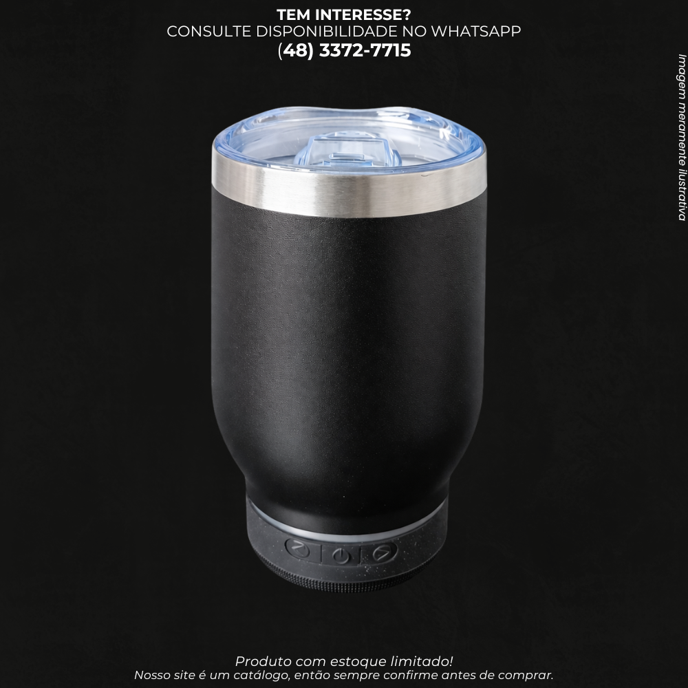 Copo Cuia Térmico com Caixa de Som Bluetooth para Chimarrão