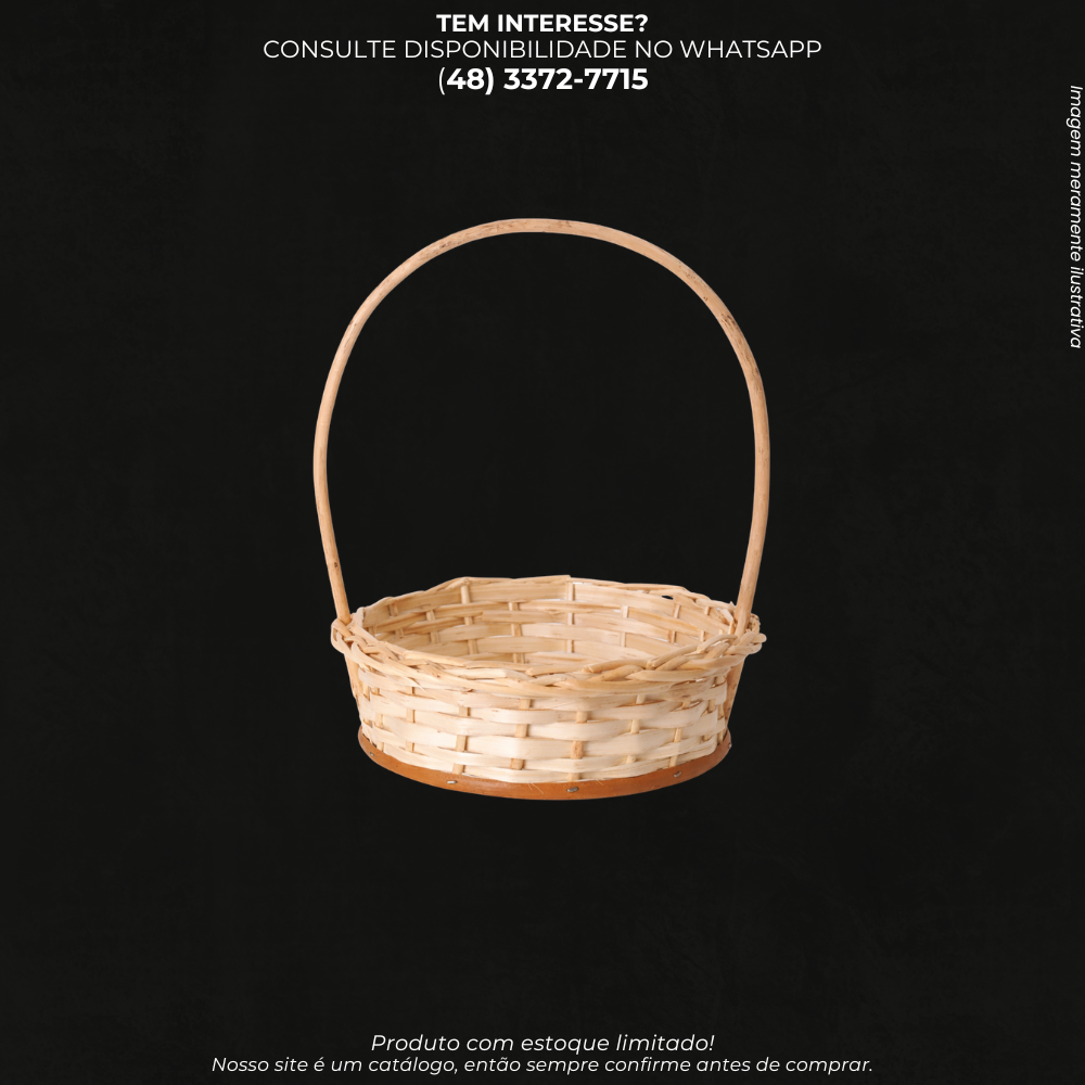 Cesta de Vime Grande 27cm para Presentes e Decoração