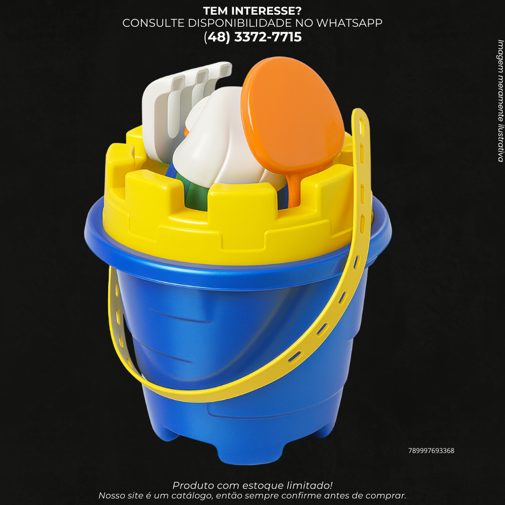Balde Castelo Infantil com Acessórios para Praia