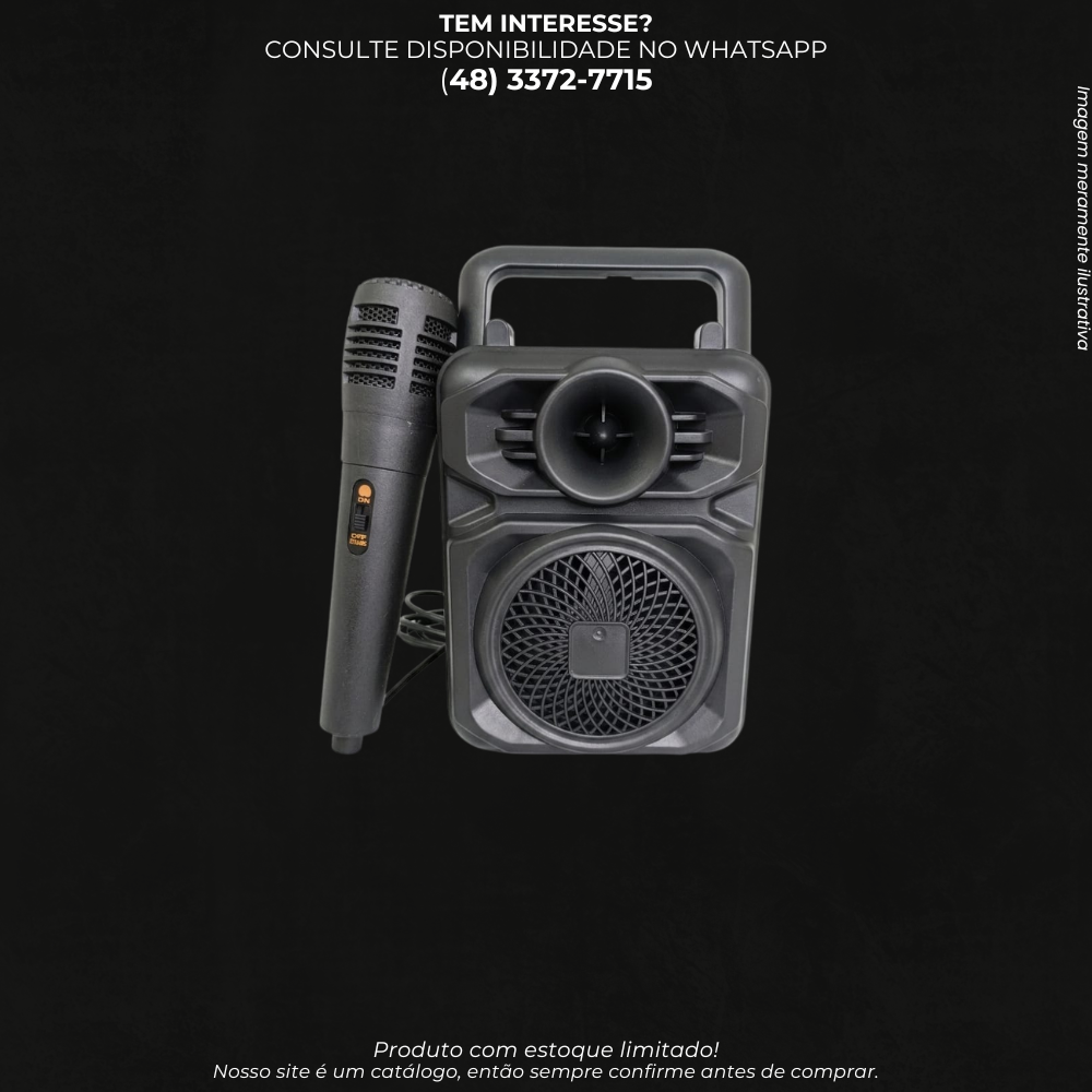 Caixa de Som Portátil com Microfone –ZQS1361