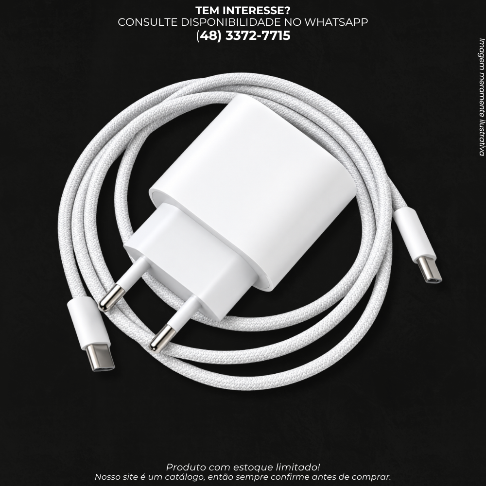 Carregador de Parede com Cabo USB-C para USB-C  LE-357