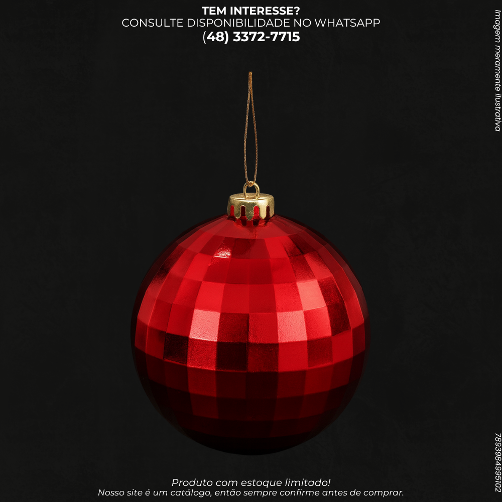 Bola Natalina Vermelha 14cm Decorativa