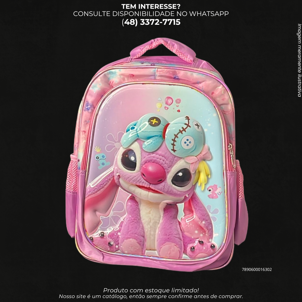 Mochila Infantil com Personagens para Uso Escolar Diário