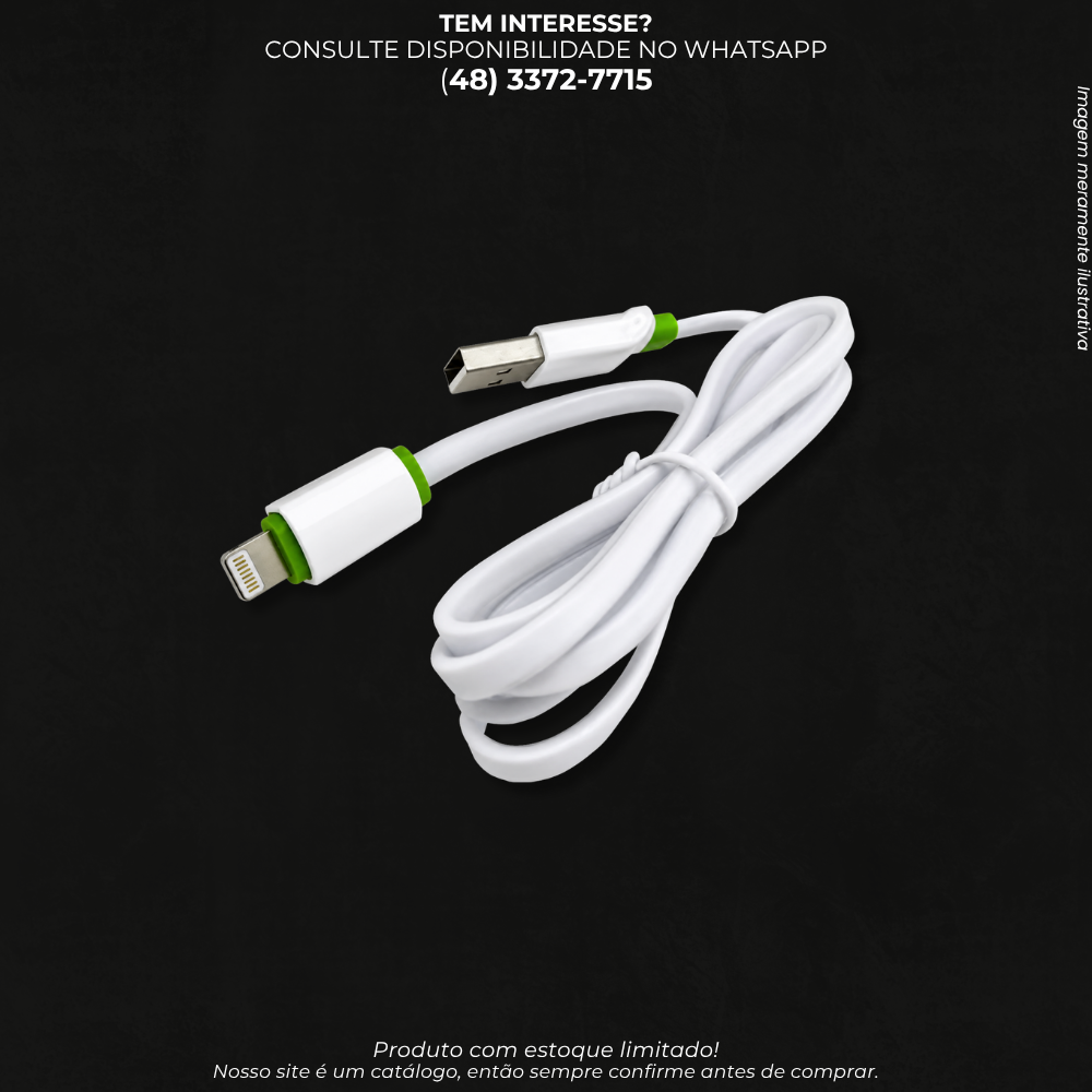 Cabo USB para Lightning 2 Metros – Carregamento e Transferência de Dados-KAP-380-i5