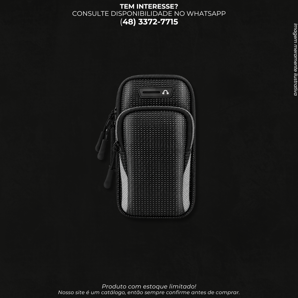 Braçadeira Esportiva para Celular com Bolso e Zíper BM-F905