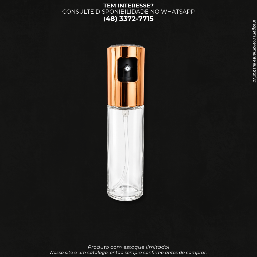 Borrifador Spray para Óleo de Cozinha – Transparente com Dourado Rosé MA-8283