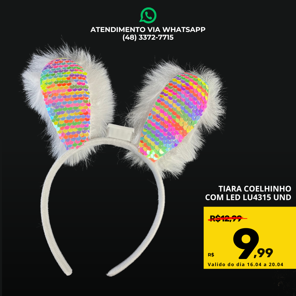 TIARA COELHINHO COM LED (UND)