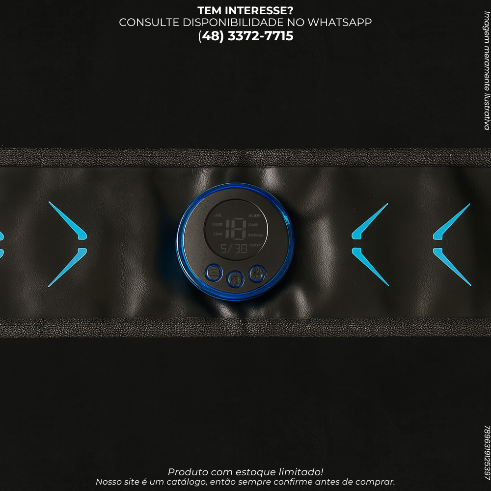 Cinta Abdominal EMS+ com Estimulação Microelétrica Inteligente