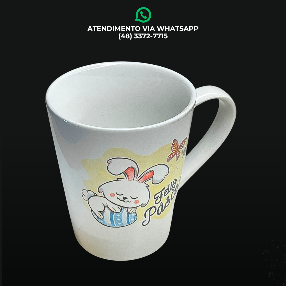 CANECA CERÂMICA PERSONALIZADA FELIZ PÁSCOA
