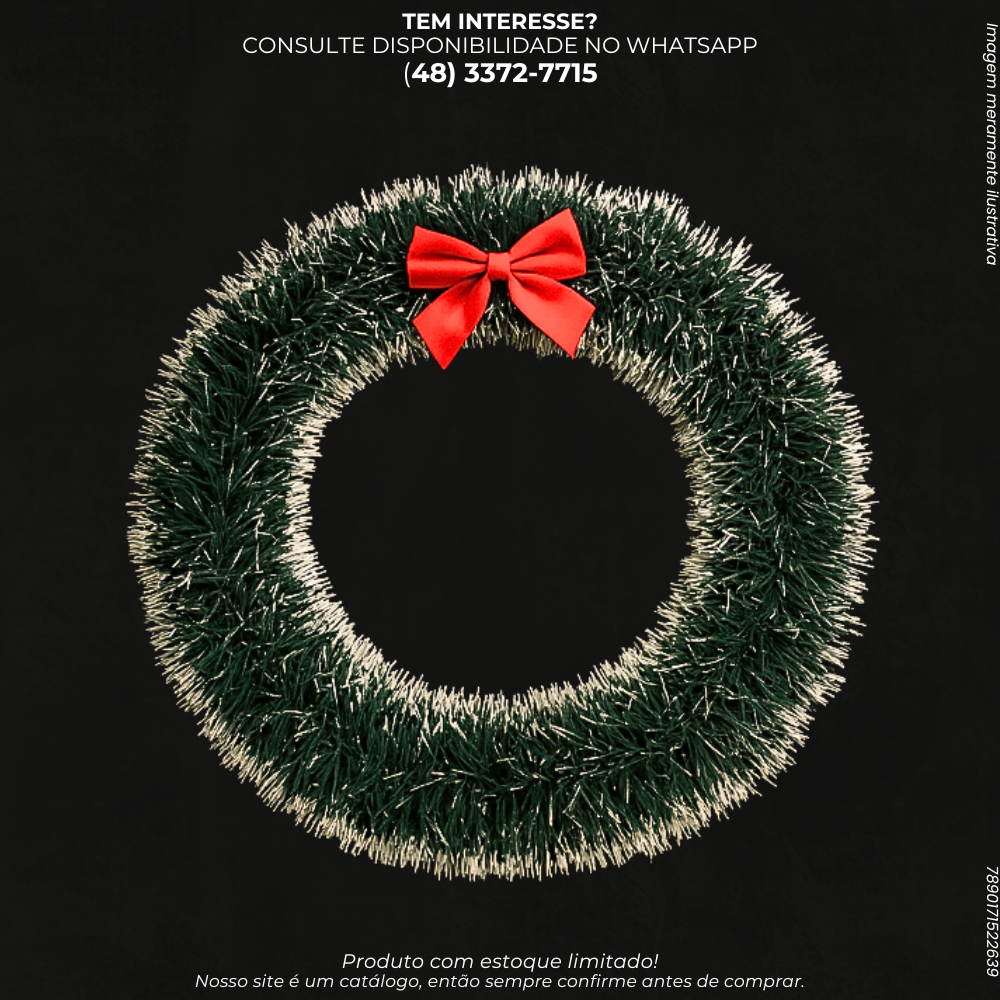 Guirlanda Natalina Verde com Laço Vermelho