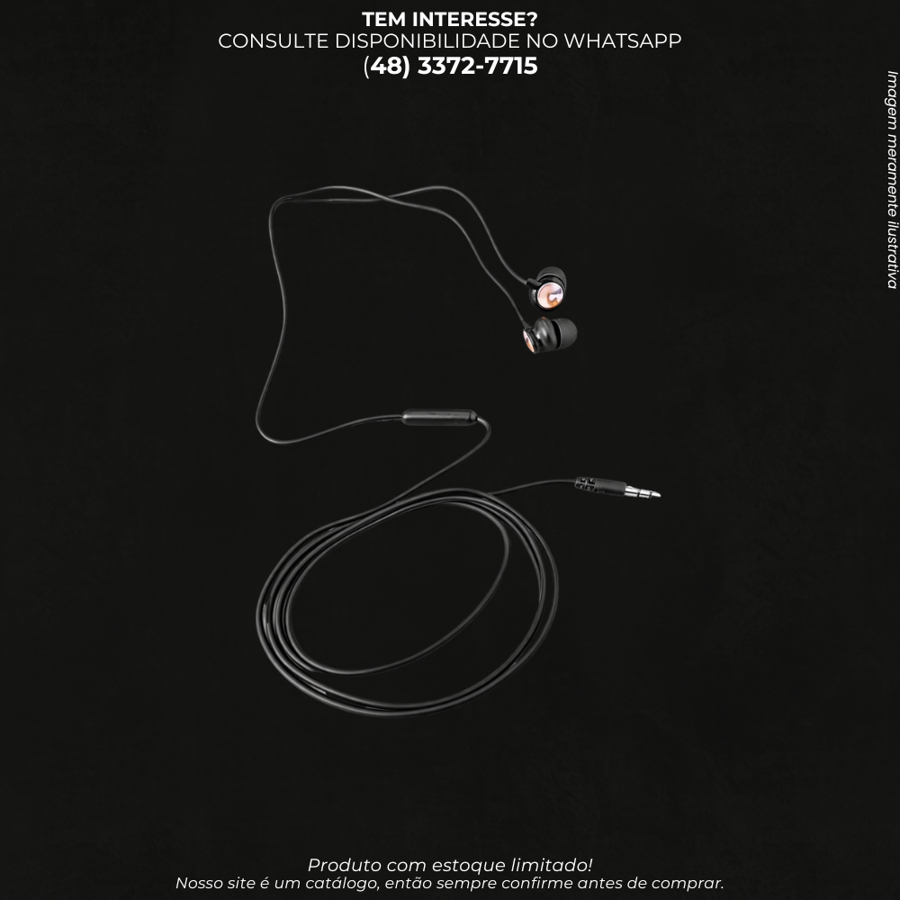 Fone de Ouvido com Fio P2 Intra Auricular com Microfone