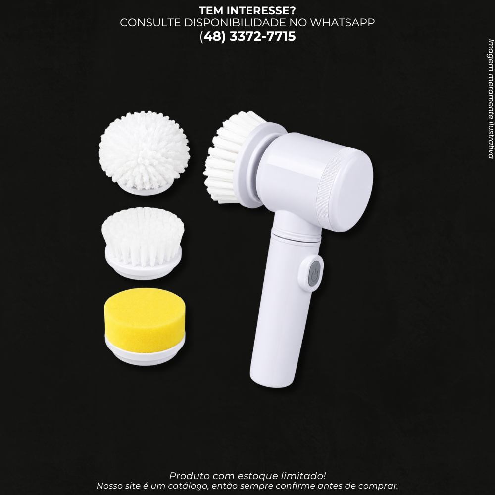 Escova Elétrica de Limpeza 5 em 1 com Acessórios Intercambiáveis AJ-H09-B