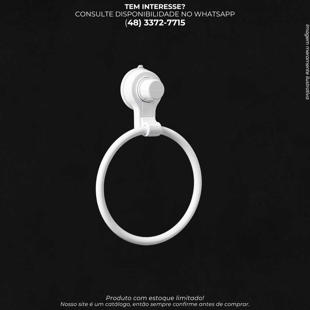 Porta-Toalha de Argola com Ventosa – Suporte para Banheiro