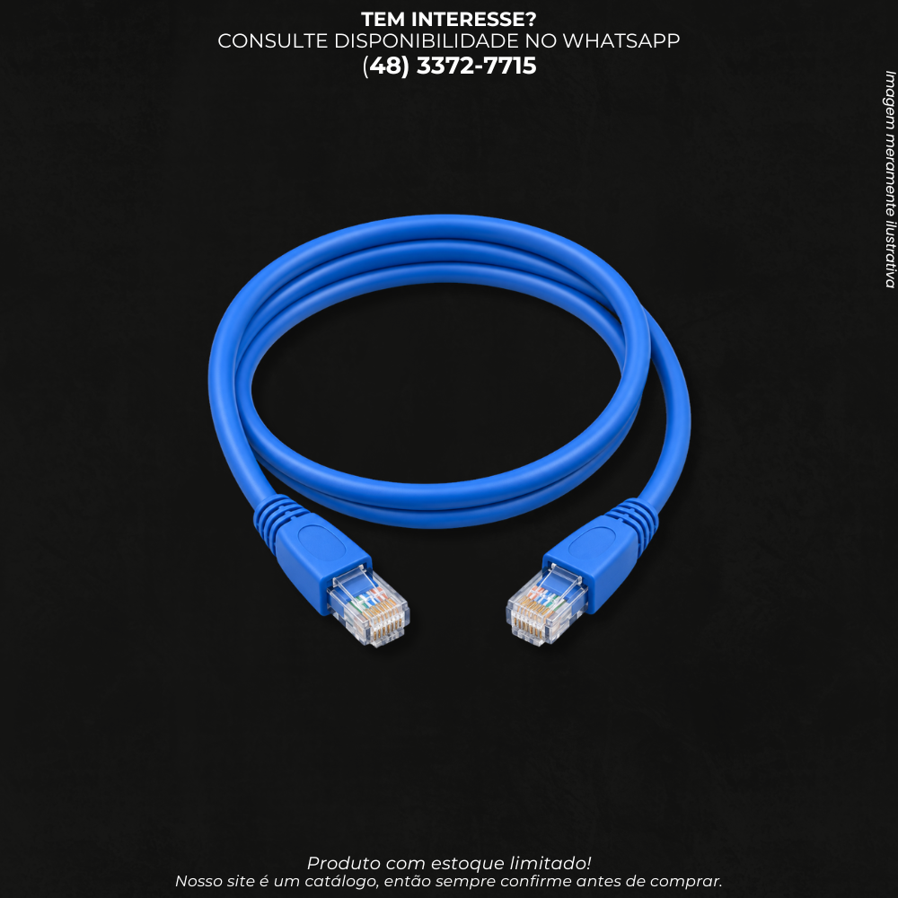 Cabo de Rede Ethernet RJ45 3 Metros – Internet e Rede LAN MM-INT-3