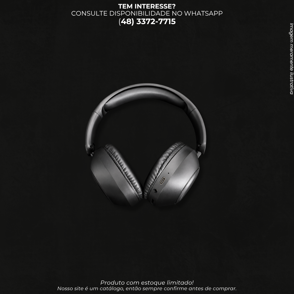 Fone de Ouvido Bluetooth Headphone Sem Fio Over-Ear com Almofadas-ULT-H3
