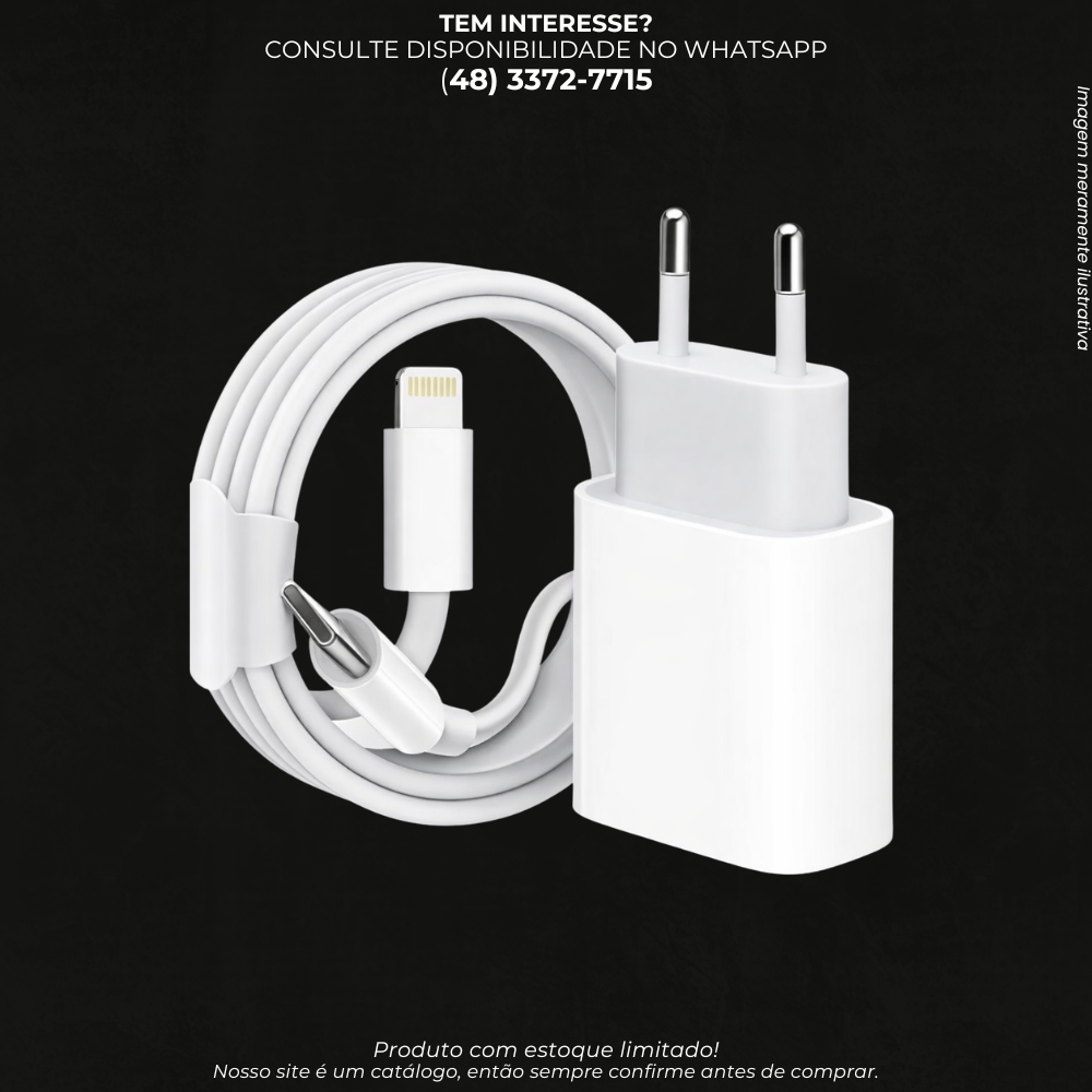 Carregador Turbo com Cabo Lightning para iPhone e iPad