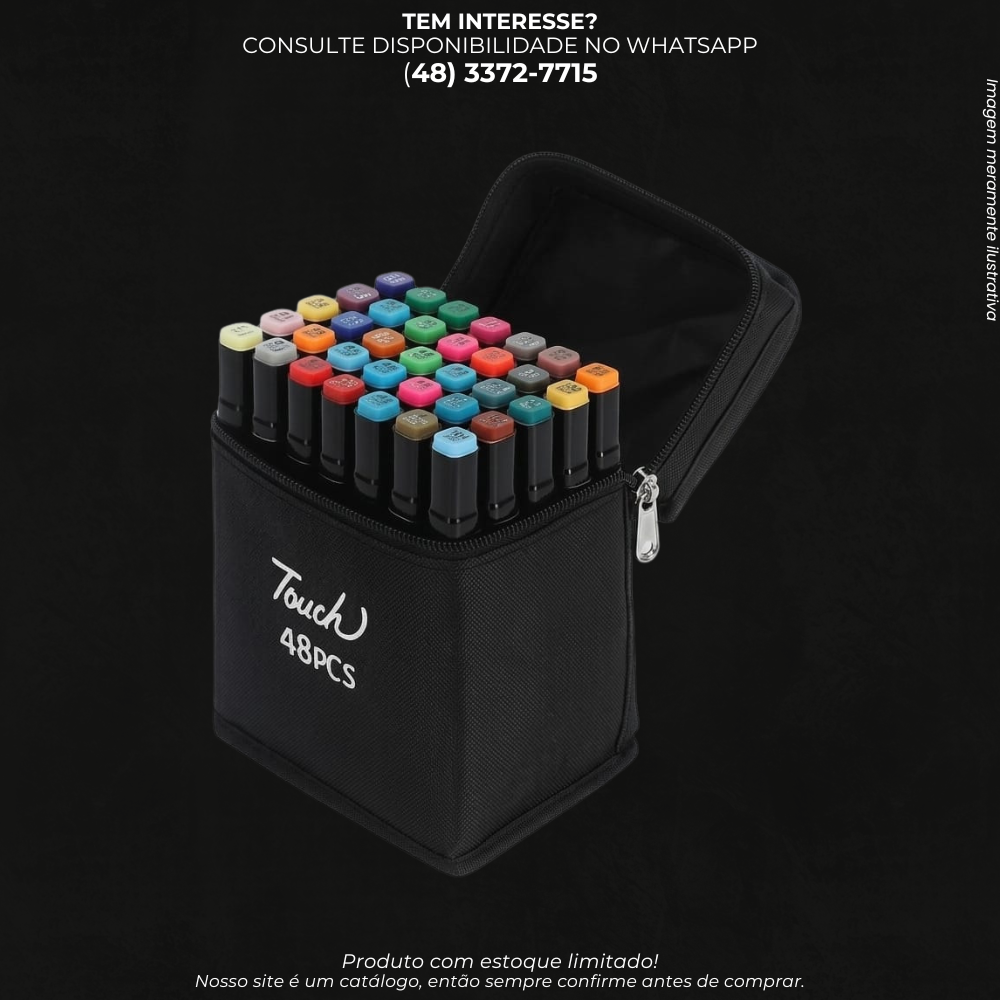Kit Canetas Touch 48 Cores com Estojo Organizador