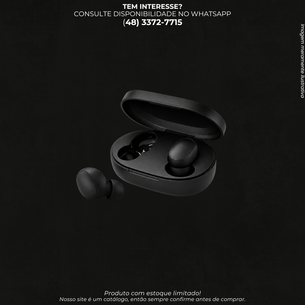 Fone de Ouvido Bluetooth TWS Sem Fio com Estojo de Carregamento – Preto A6S -Ultramax