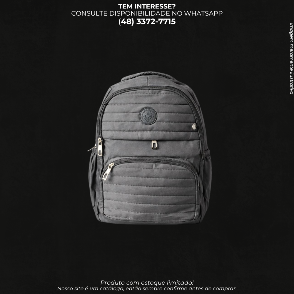 Mochila Casual Acolchoada com Compartimentos para Uso Diário Seoul