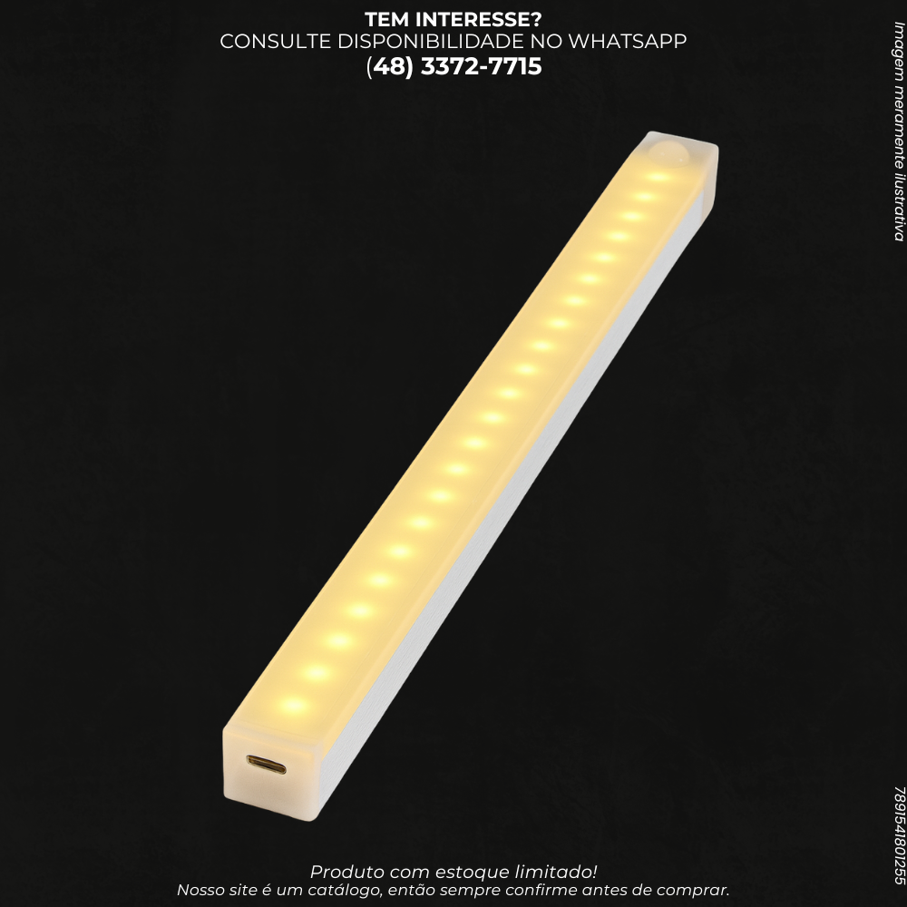 Luminária LED Pequena com Sensor de Presença