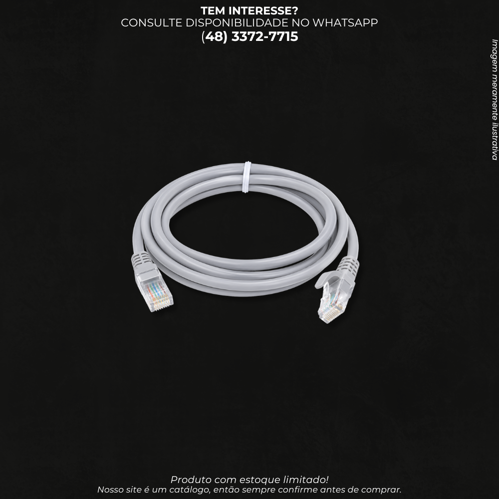 Cabo de Rede Ethernet RJ45 para Internet –2M CFTV CAT6 CABO-210
