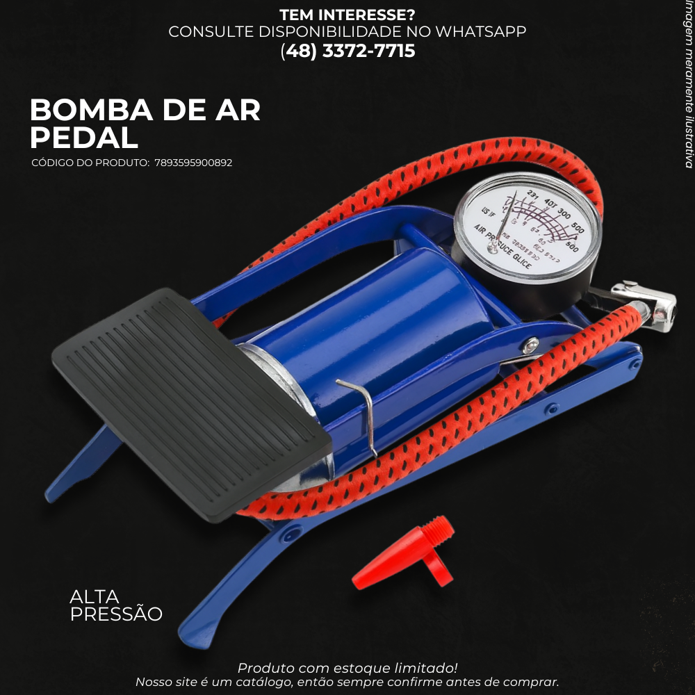 BOMBA DE AR A PEDAL (ALTA PRESSÃO)