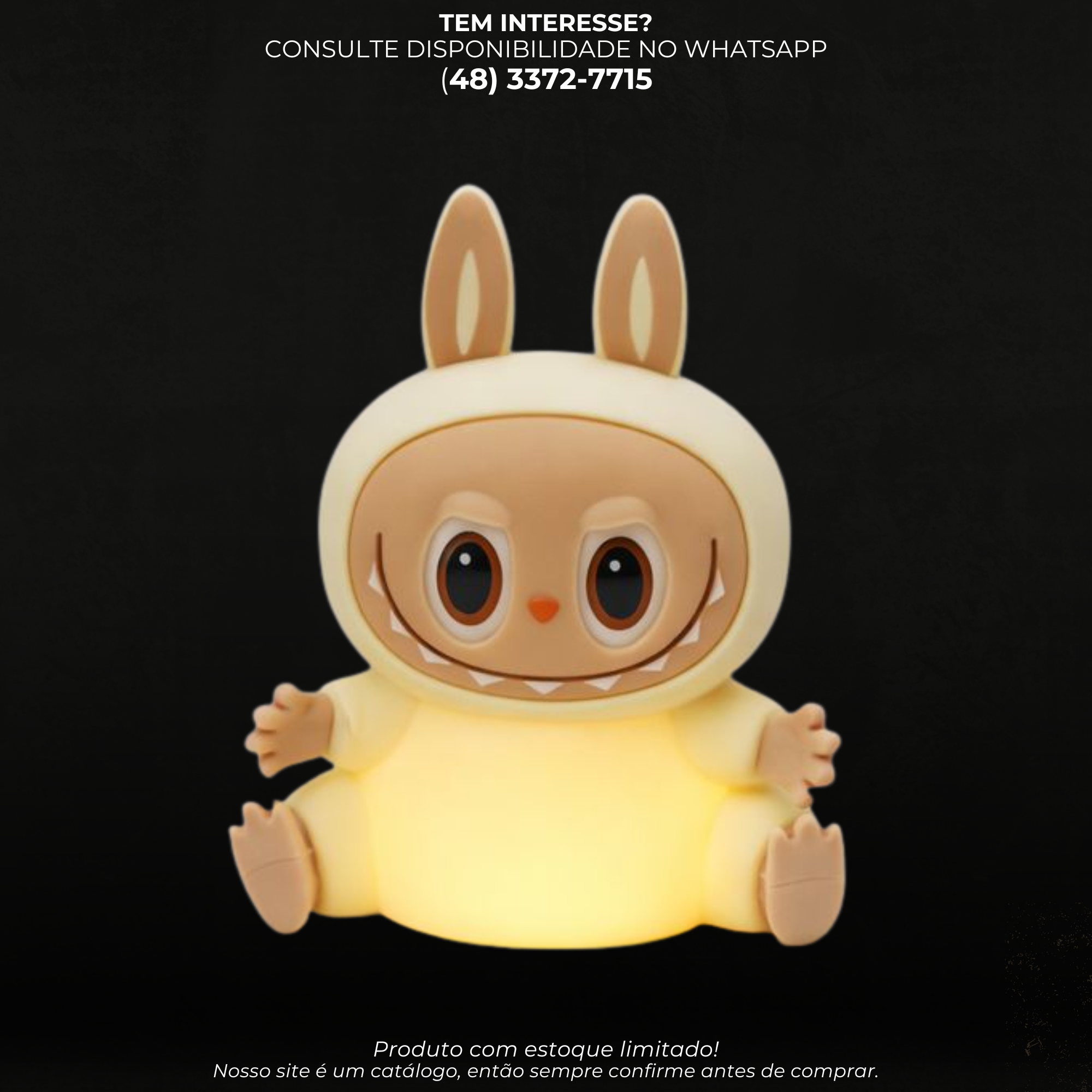 Luminaria Labubu em Silicone