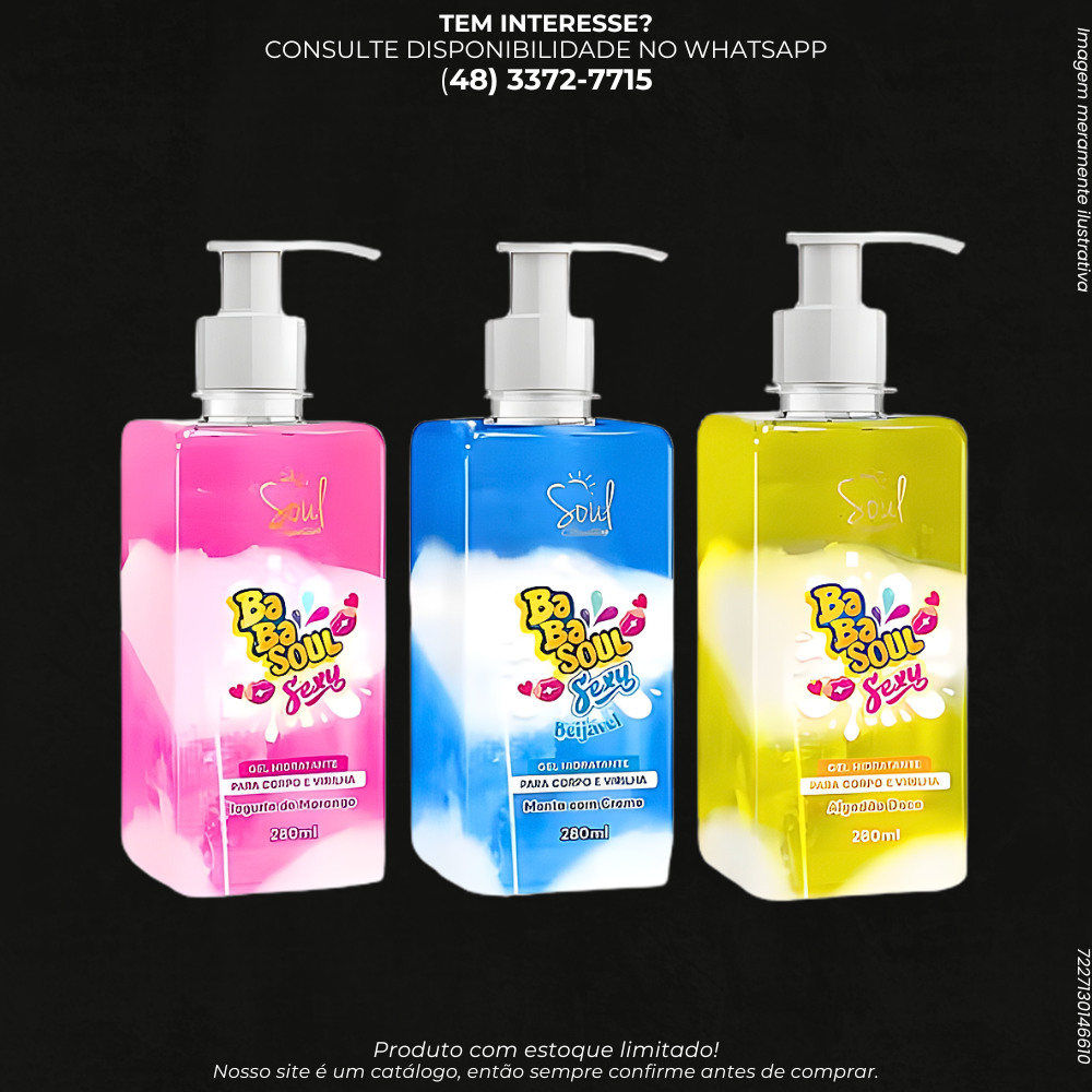 Gel Hidratante Corporal Aromatizado 280ml para Corpo e Virilha
