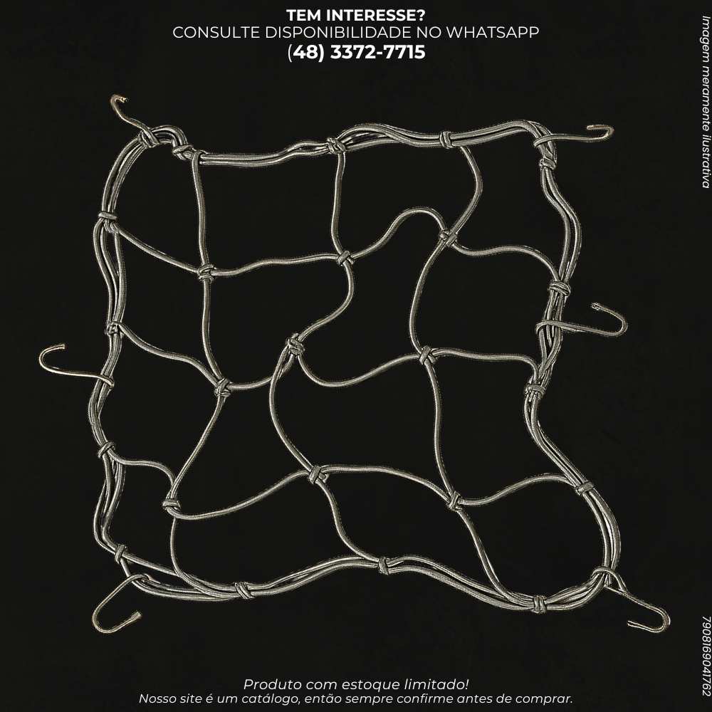 Rede Elástica com Ganchos para Moto – Bagageiro e Capacete