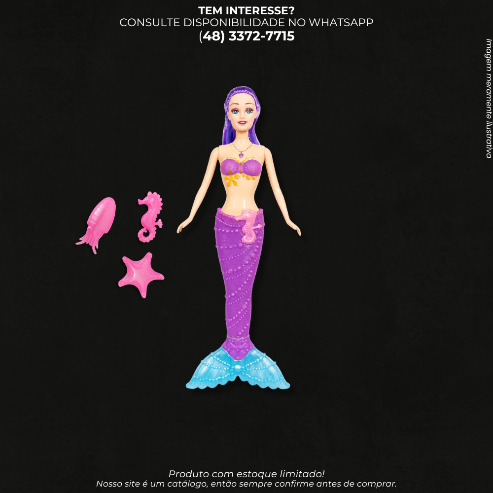 Boneca Sereia com Acessórios do Fundo do Mar – Infantil REF DDG5160
