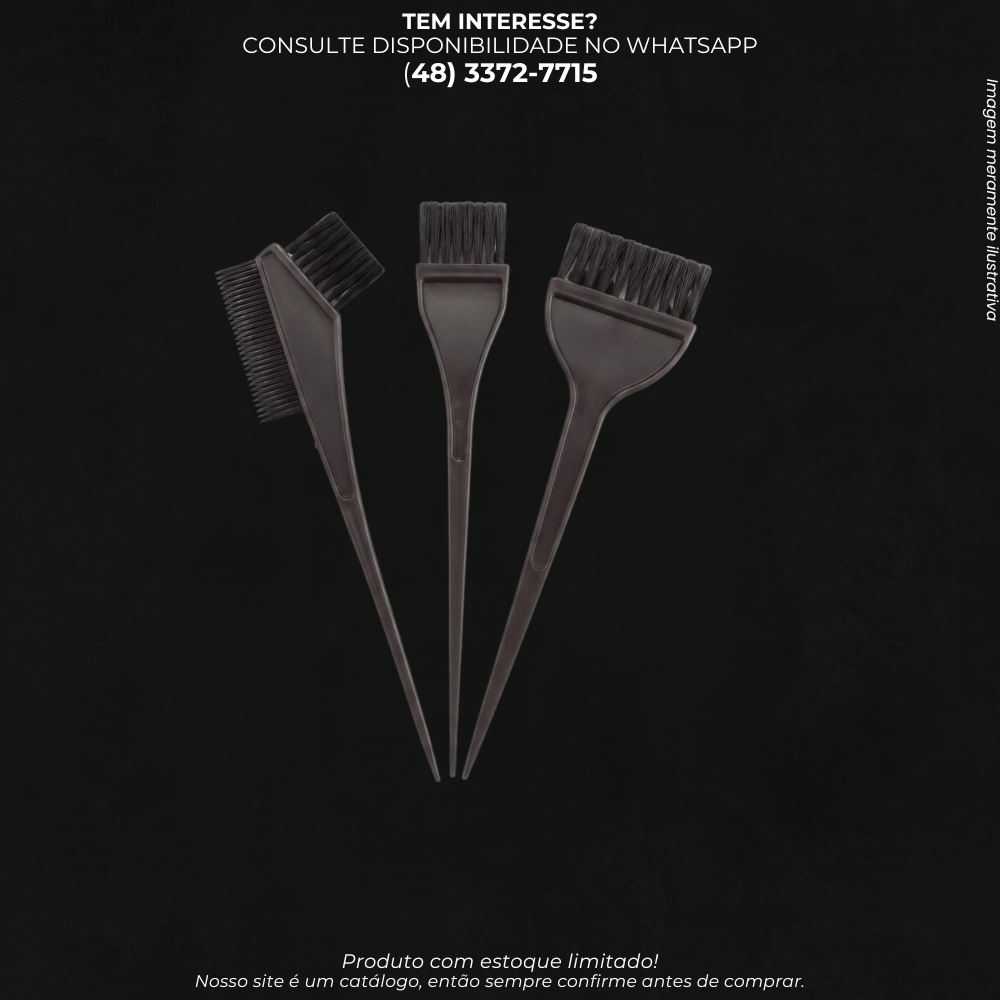 Kit Pincel e Escova para Coloração de Cabelo – 3 Peças