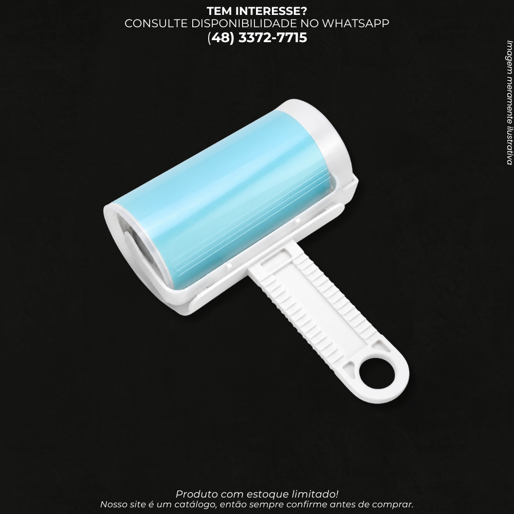 Rolo Tira Pelos Reutilizável com Cabo – Azul e Branco MA-9010