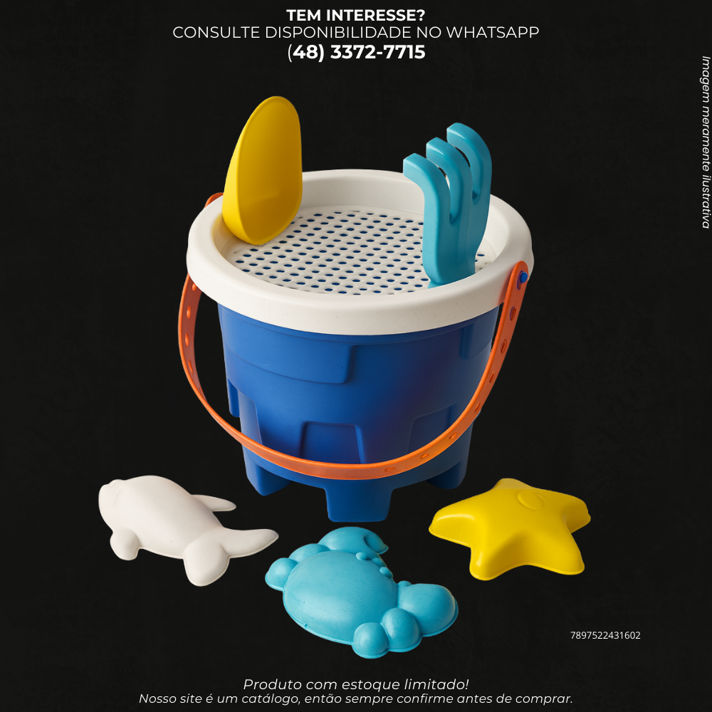 Balde Mini Castelo Infantil com Acessórios para Praia