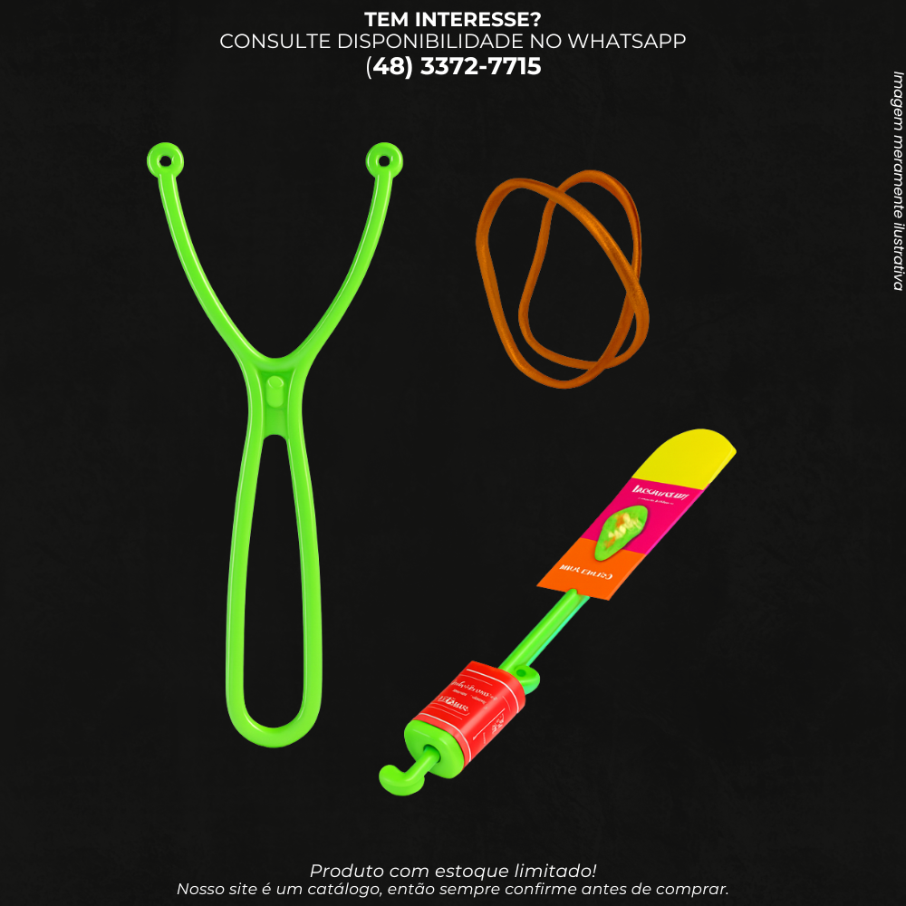 Estilingue LED de Plástico com Elástico para Brincadeiras