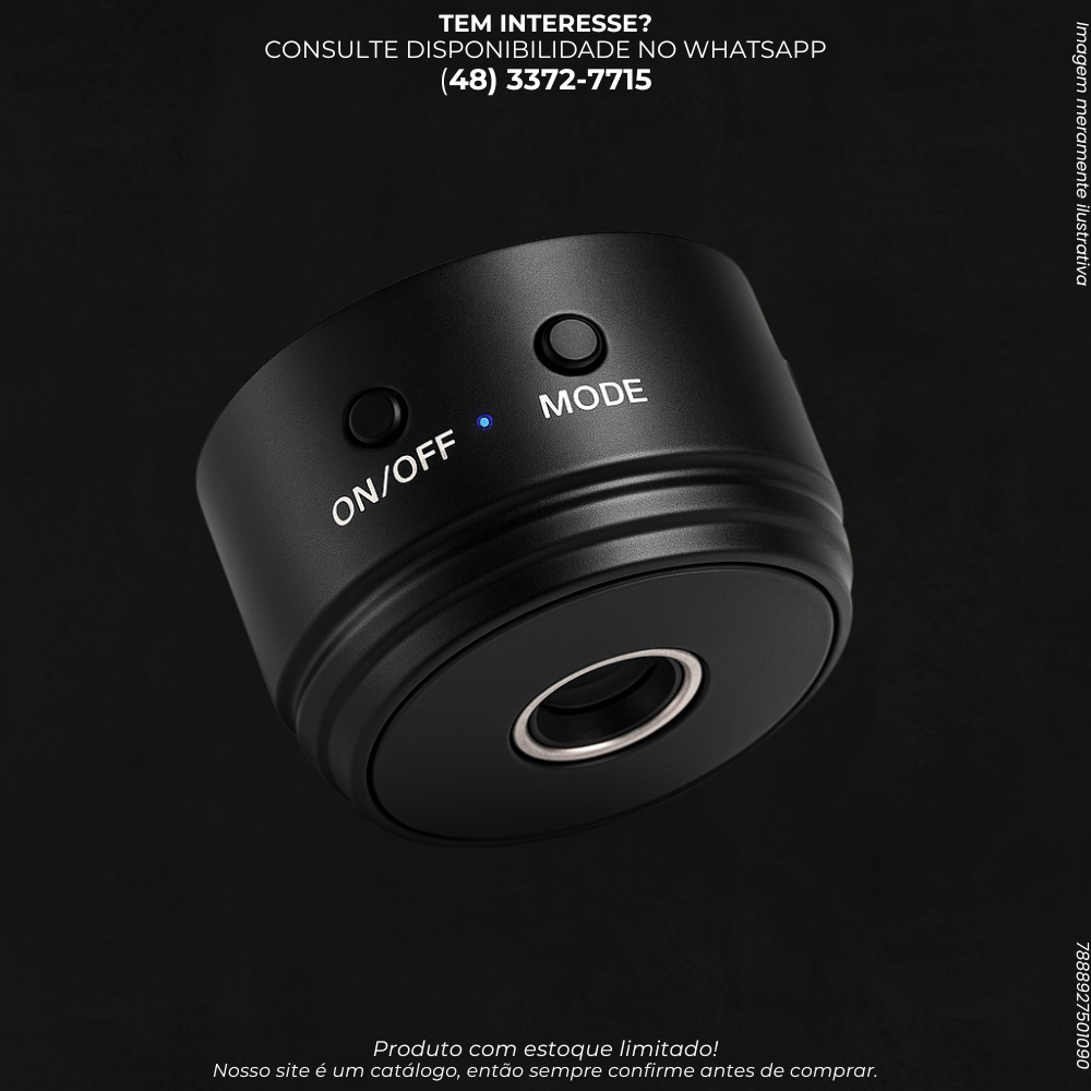 Mini Câmera Wi-Fi HD com App e Detecção de Movimento