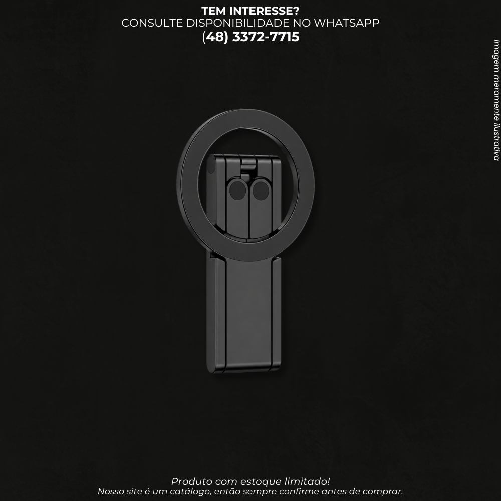 Suporte para Celular Dobrável e Magnético  – Preto  LEY-2392