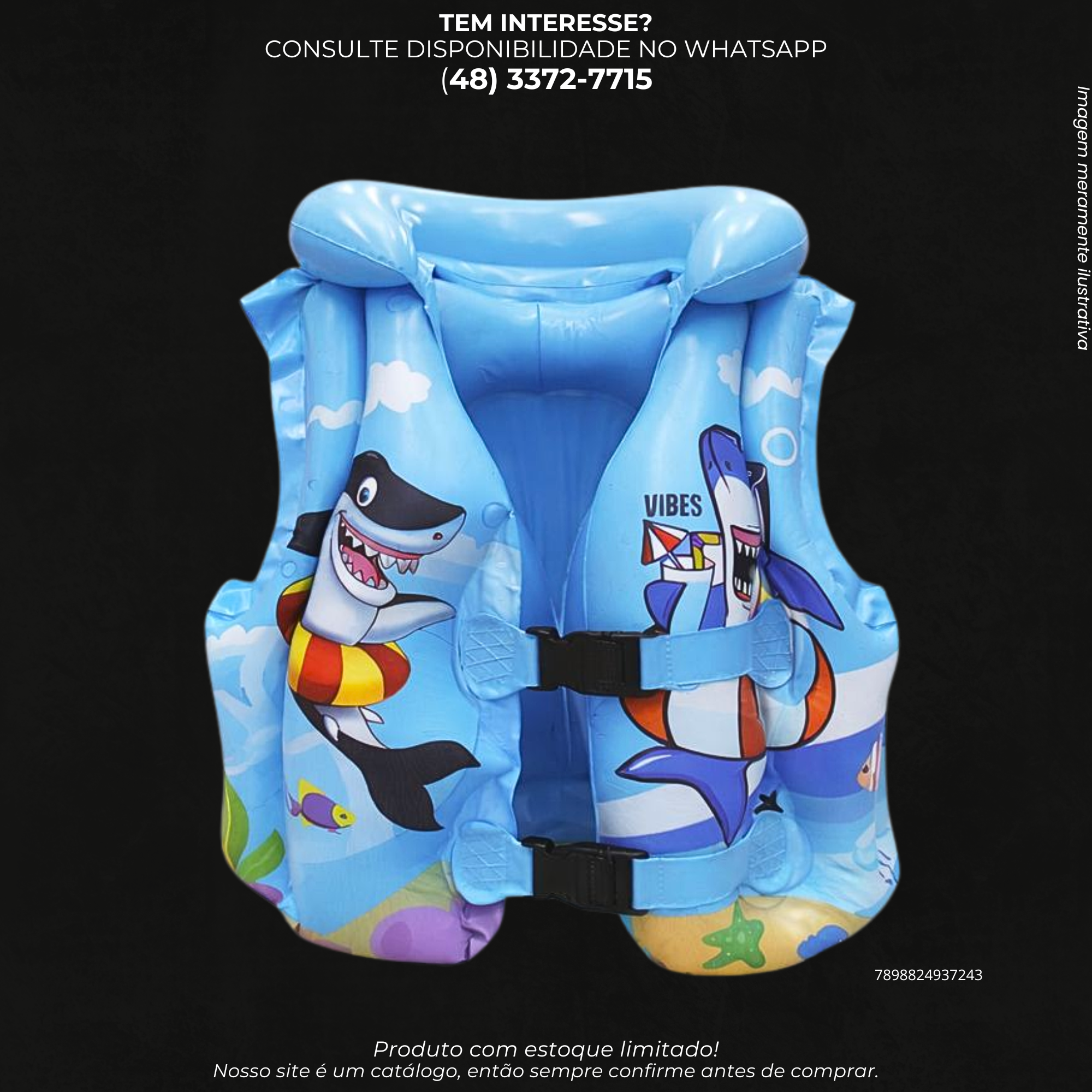 Colete Inflável Infantil para Piscina e Praia