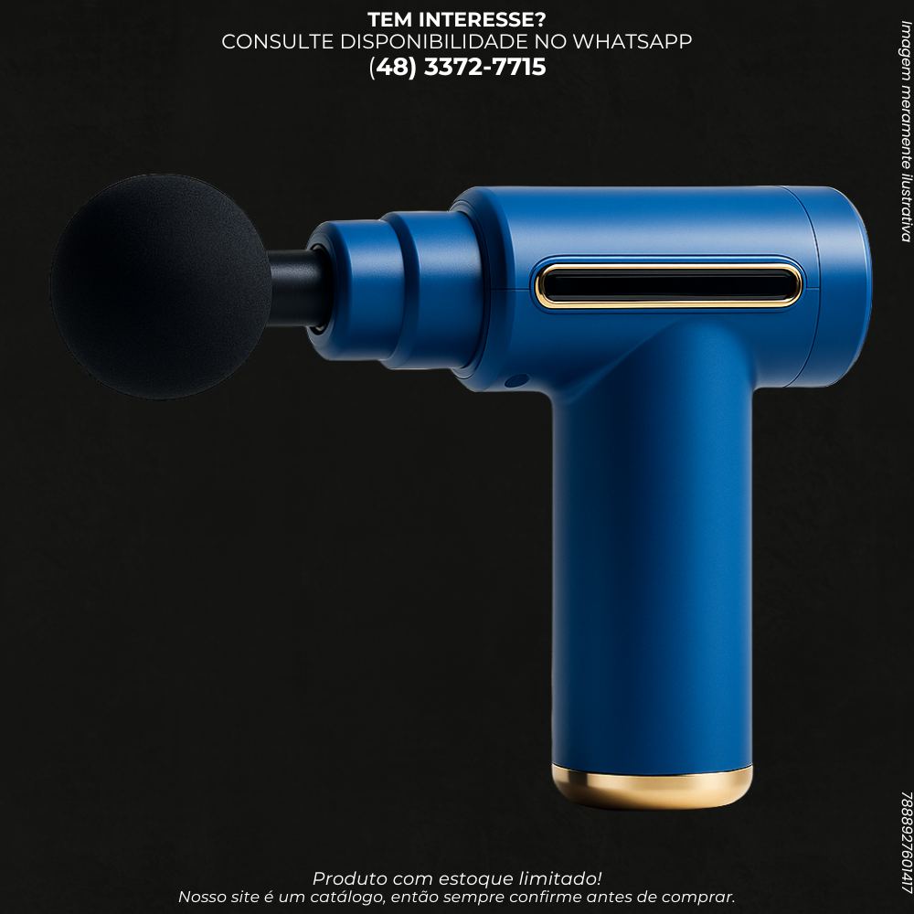 Massageador Muscular por Percussão Portátil com 4 Ponteiras