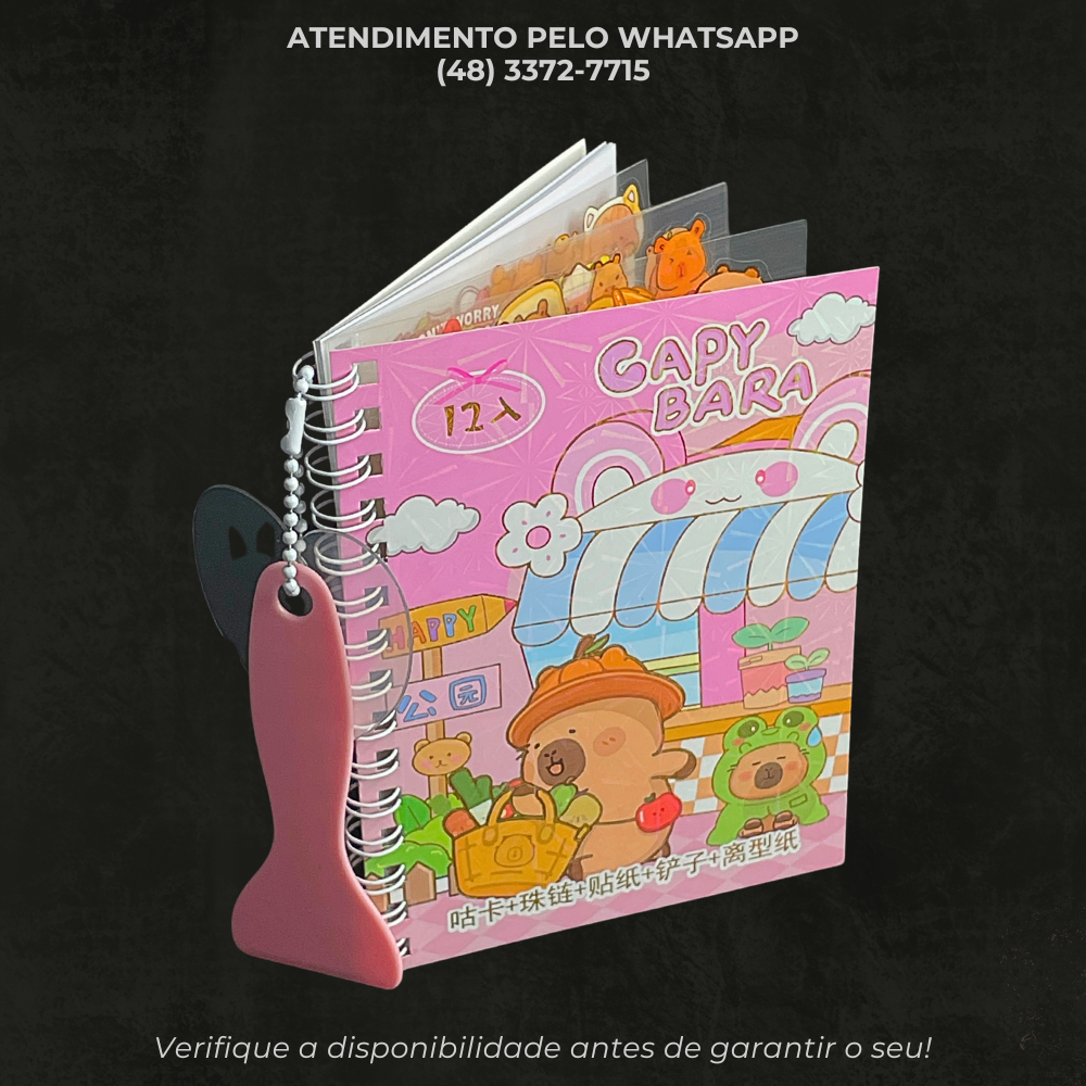 Livro de Adesivos Capivara SZ-149-16 – 12 Folhas Divertidas e Criativas