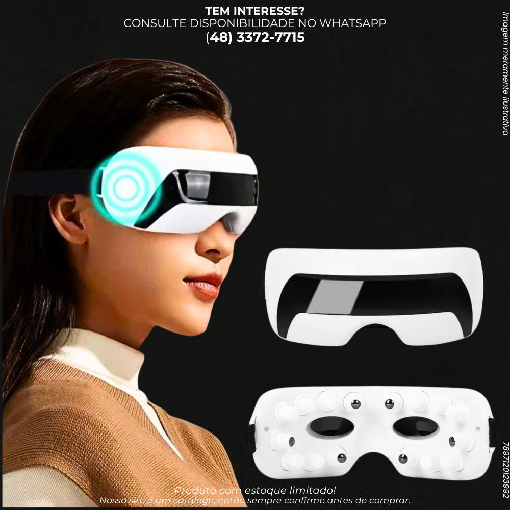 Massageador Elétrico para Olhos com 16 Pontos de Massagem