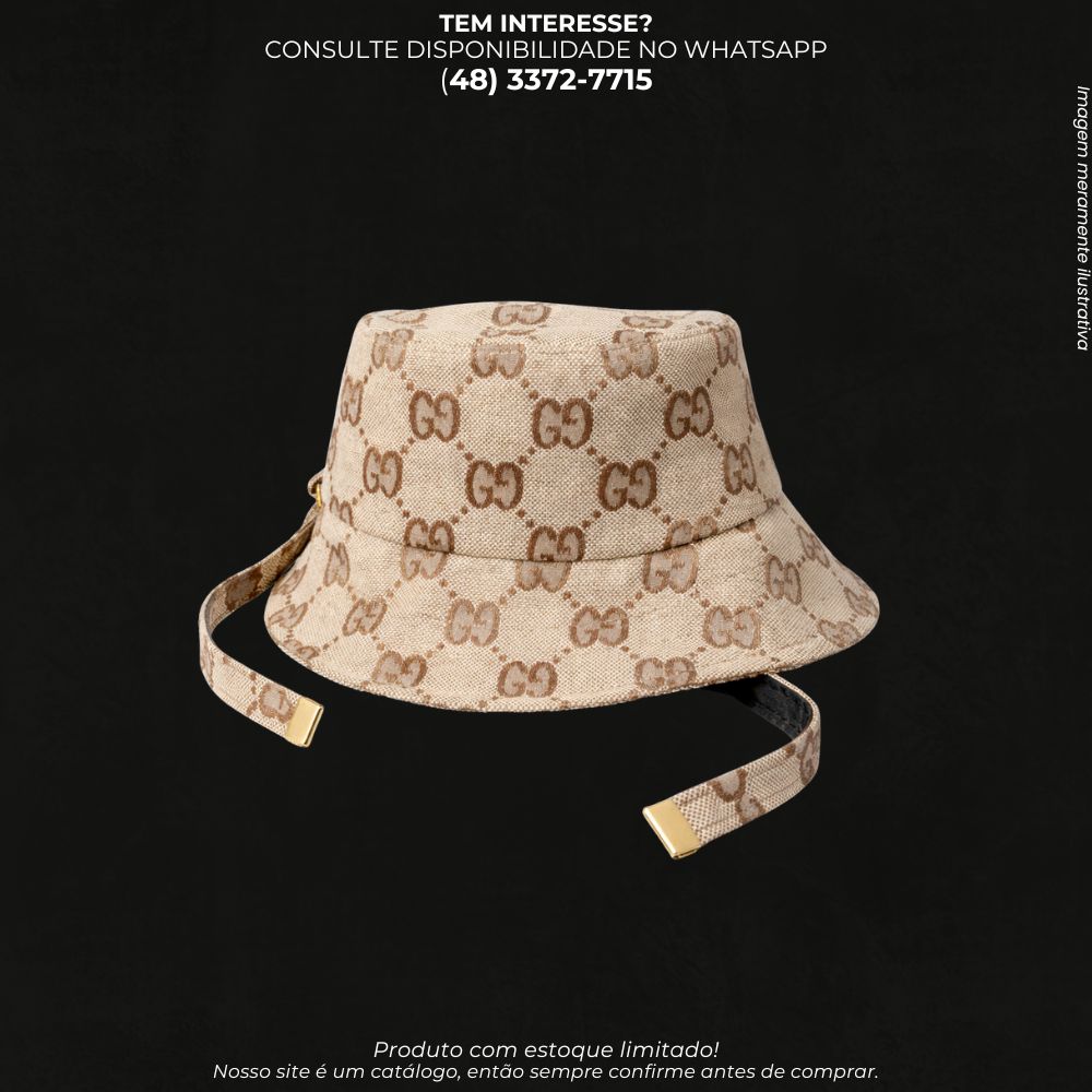 Chapéu Bucket Estampado Ajustável com Cordão