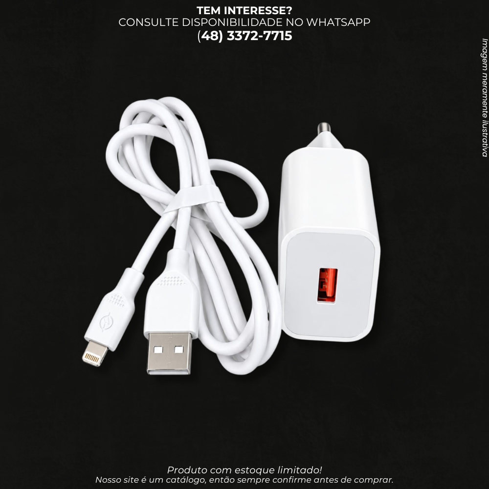 Carregador de Parede USB com Cabo Lightning – Kit para Carregamento LE-508-3
